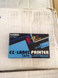 CASIO IR-9BU1 nero/blu Thermo nastro della macchina EZ-LABEL Tape Blue 9mm