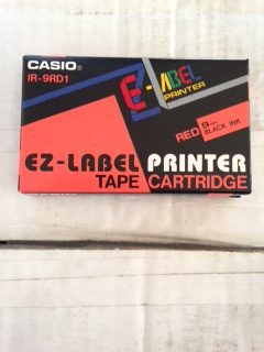 Casio EZ Label Printer Tape Cartridge IR-9RD1 Red 9 mm black ink